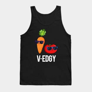 V-Edgy Cute Veggie Pun features a cool carrot and tomato looking edgy in their sunglasses Tank Top